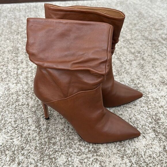 Croc print high boots Woman, Brown | TWINSET Milano Twinset Brown Leather Heeled Boots 38=8